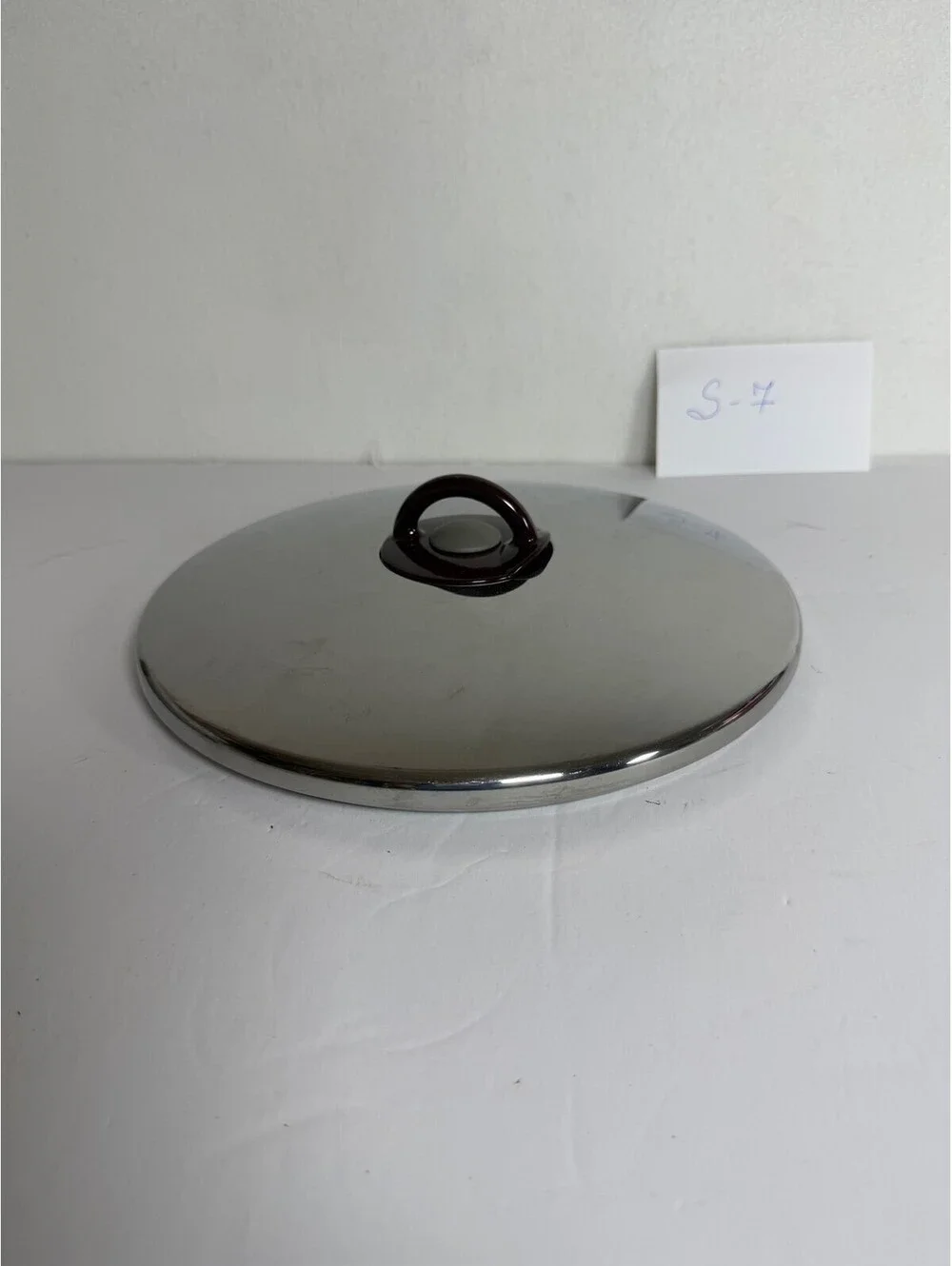 Replacement Stainless Steel Pot Lid 10 Inch Brown Knob S-7
